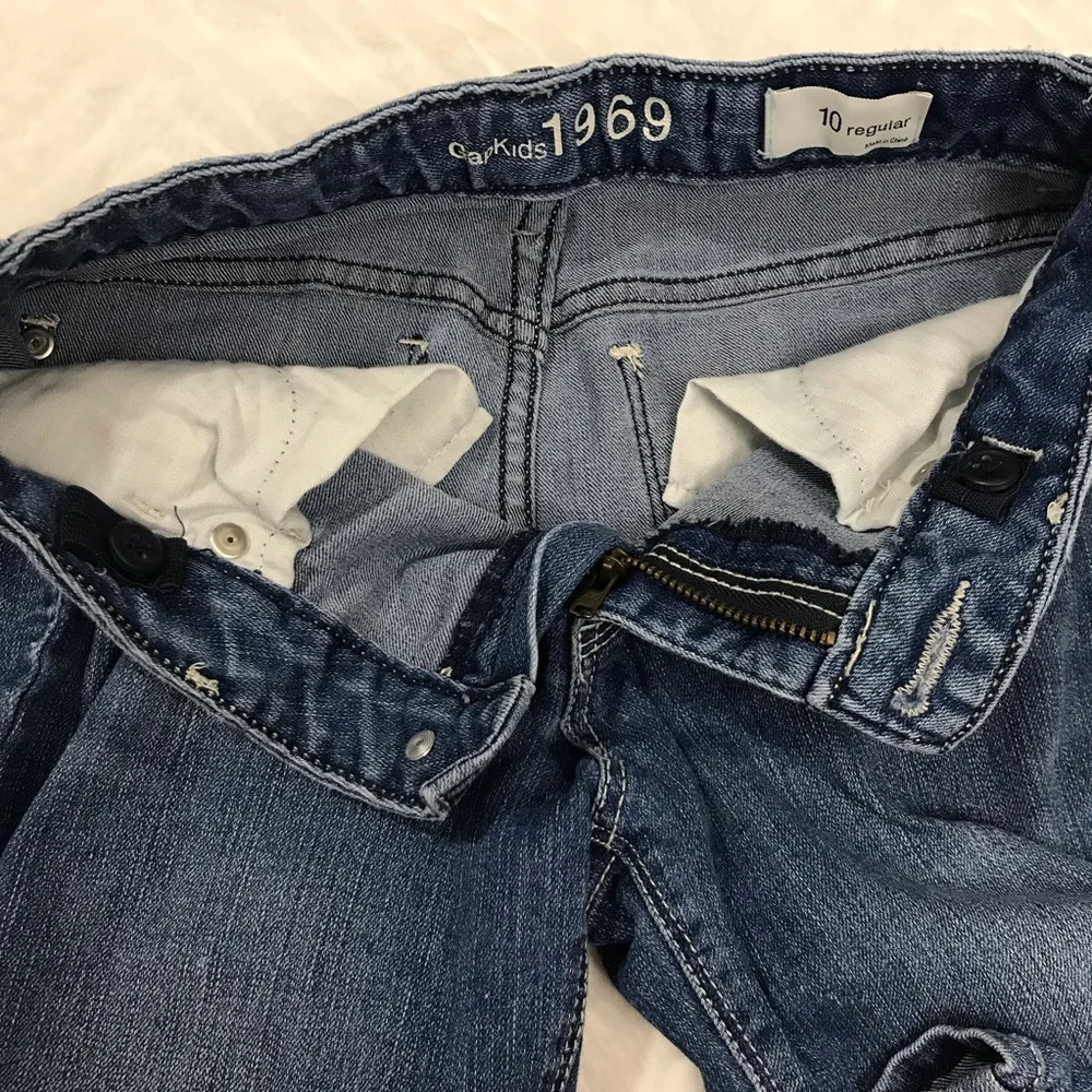 GAP Kids Denim‎ Cropped Jeans Classic Blue size 10 adjustable waist